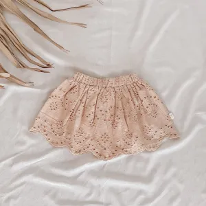Broderie Anglaise Skirt - Hazelnut