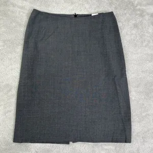 Burberry London Women's Short Pencil Skirt Wool Blend Zip Back Size 8 42 Gray