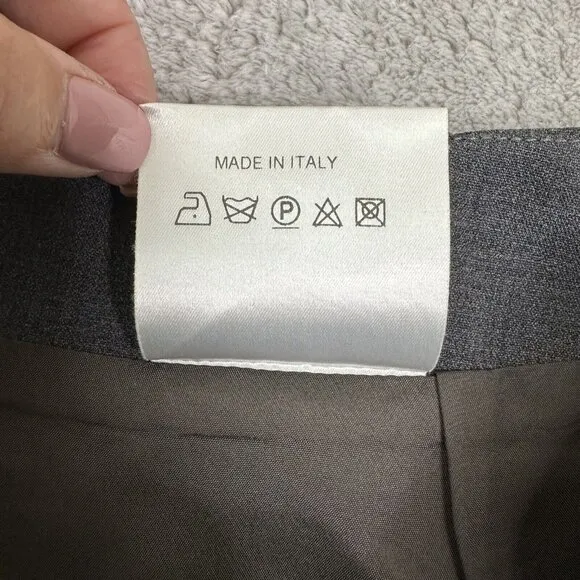 Burberry London Women's Short Pencil Skirt Wool Blend Zip Back Size 8 42 Gray