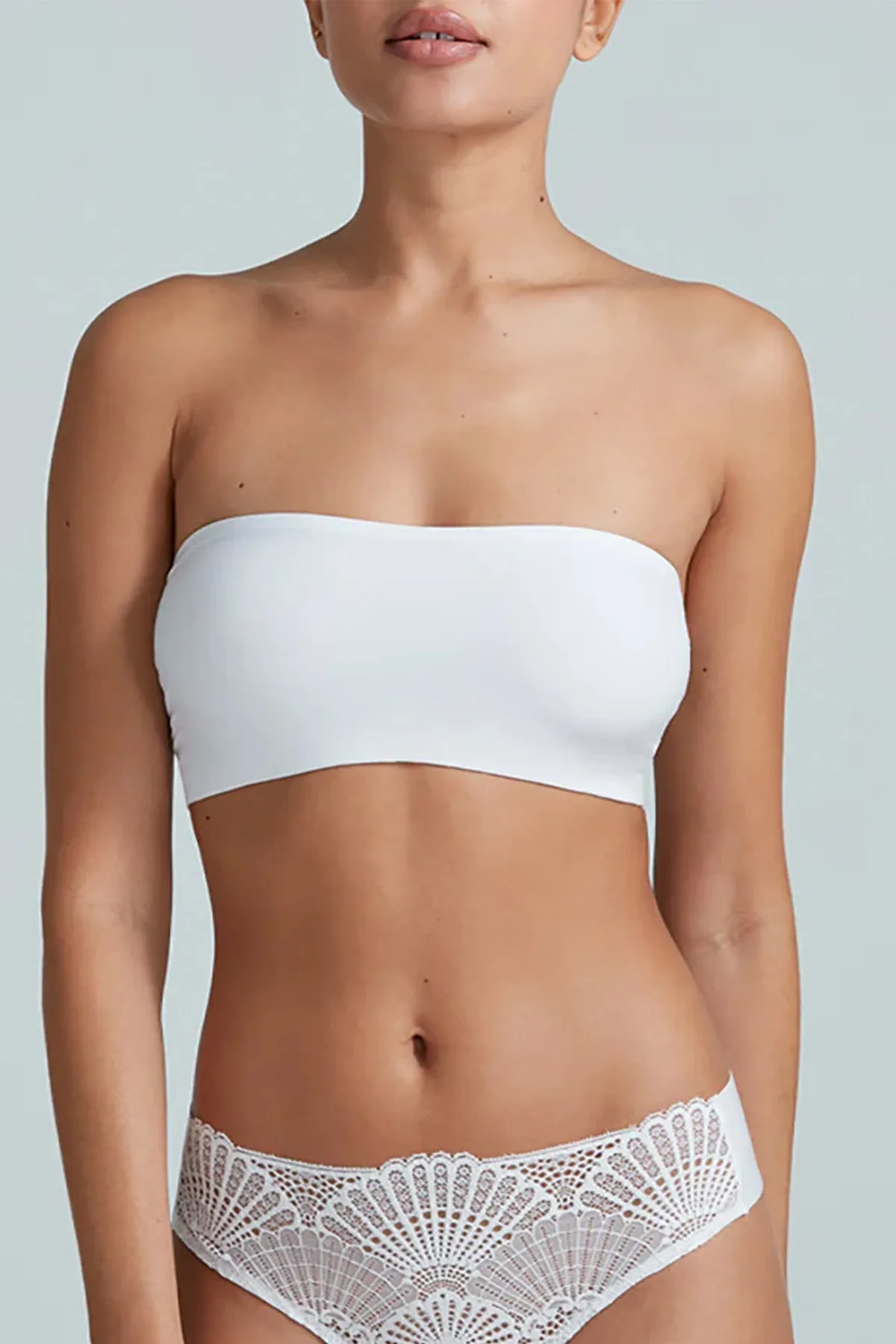 Butter   Lace Bandeau in White