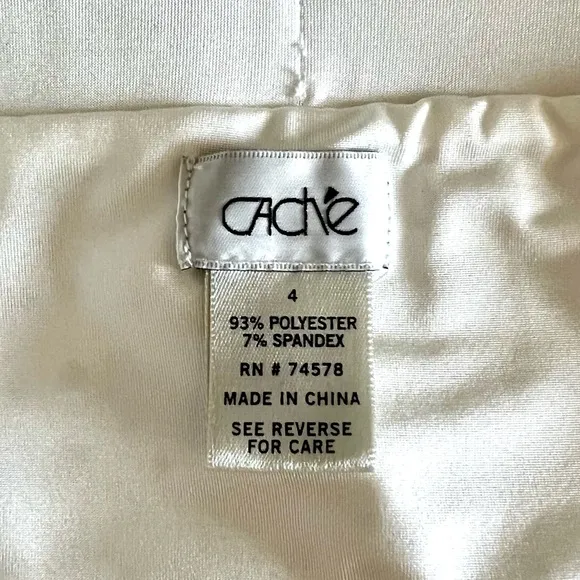 CACHE MINI WHITE COCKTAIL SKIRT WITH SILVER STUDS