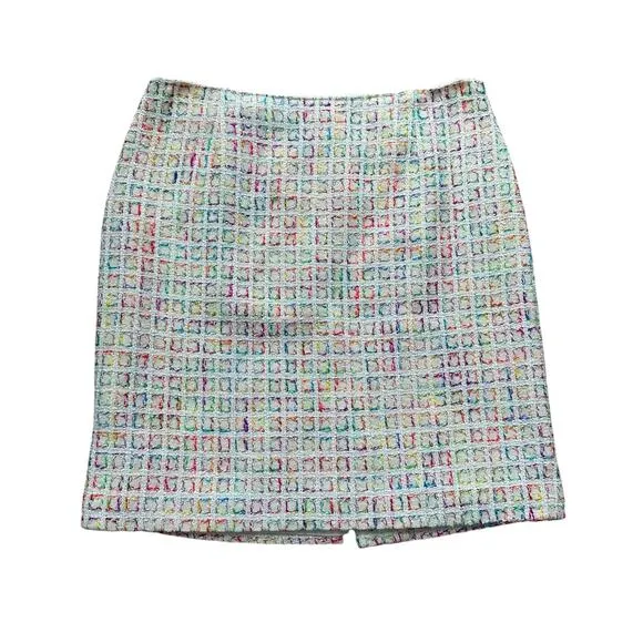 Carlisle white &amp; multicolor tweed pencil skirt size 12