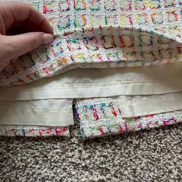Carlisle white &amp; multicolor tweed pencil skirt size 12