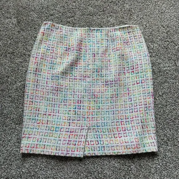 Carlisle white &amp; multicolor tweed pencil skirt size 12