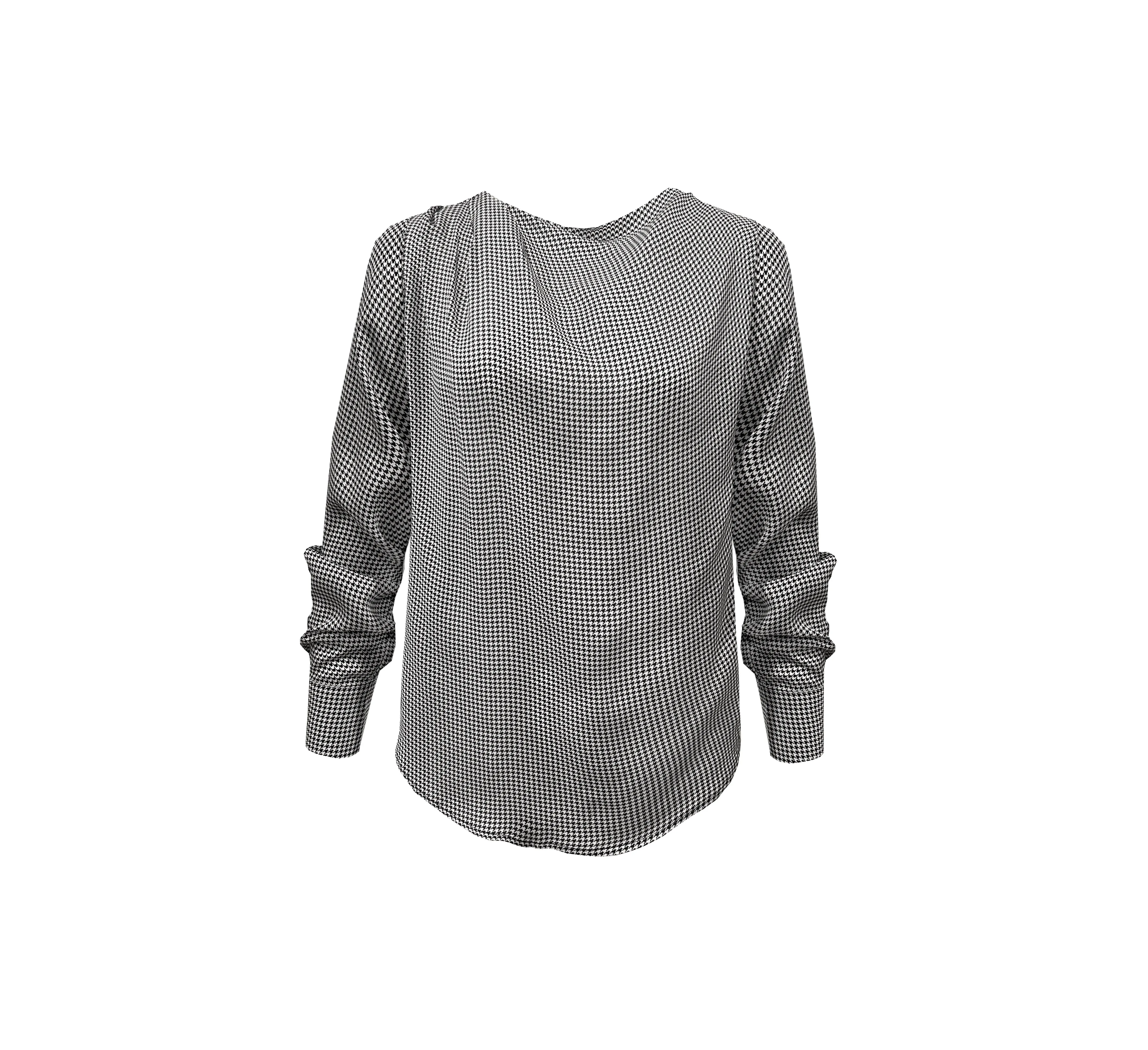 Charlotte Houdstooth Pleated Top