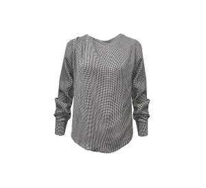 Charlotte Houdstooth Pleated Top