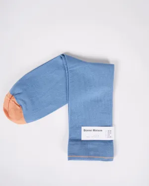 chaussette uni bleu paradis