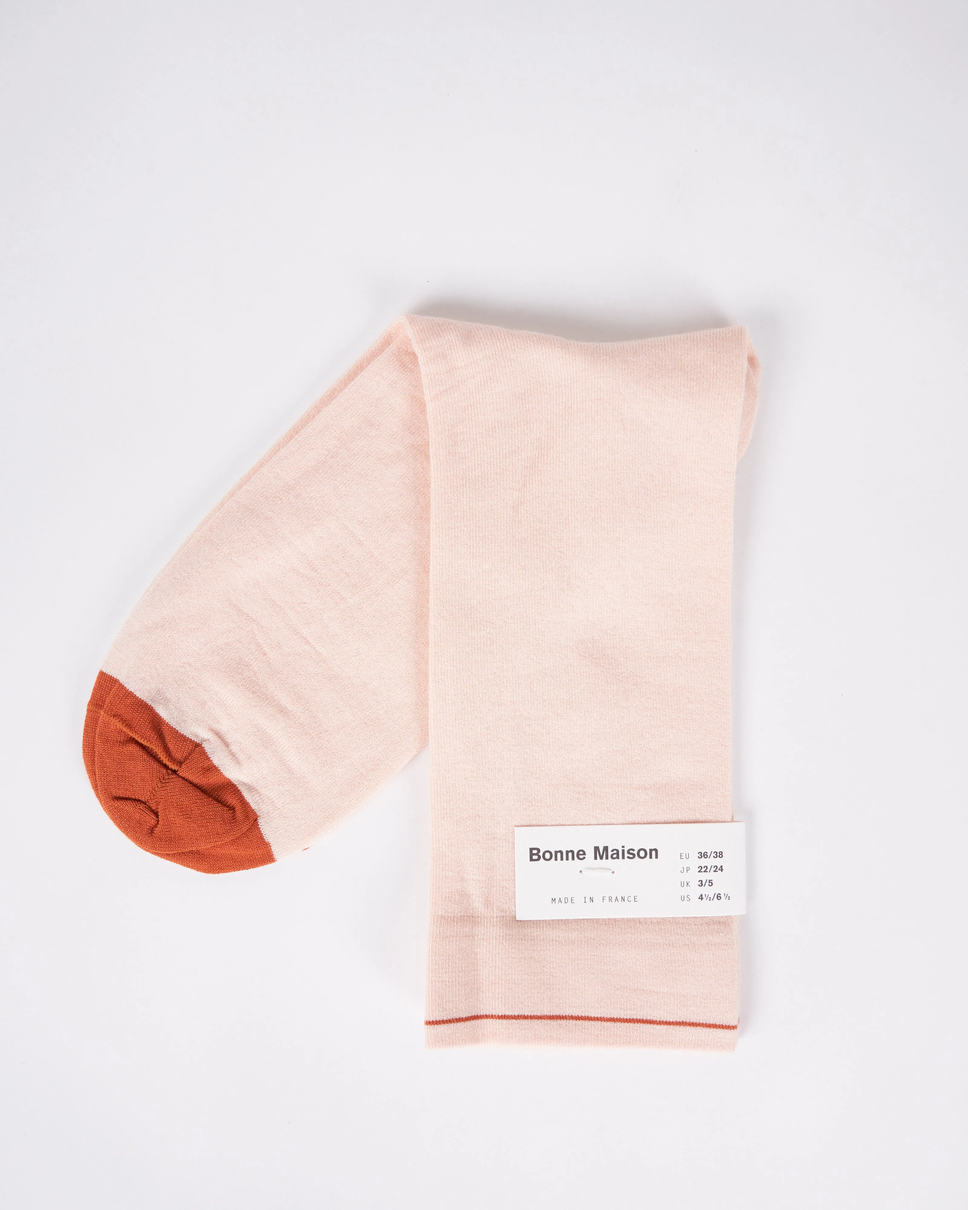 chaussette uni rose bouton