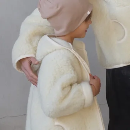 Ciara 100% Wool Hooded Coat (Milk)