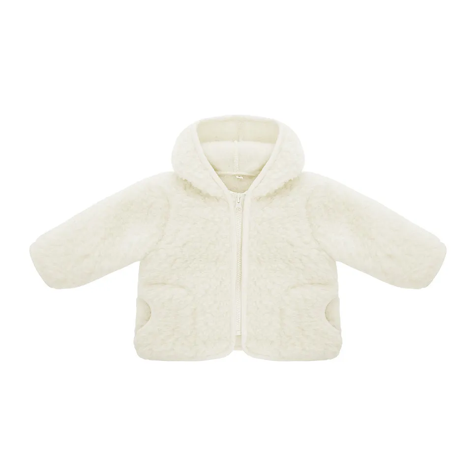 Ciara 100% Wool Hooded Coat (Milk)