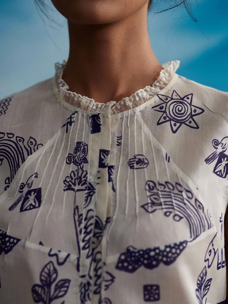 Clover Raglan Sleeve Pin Tuck Shirt