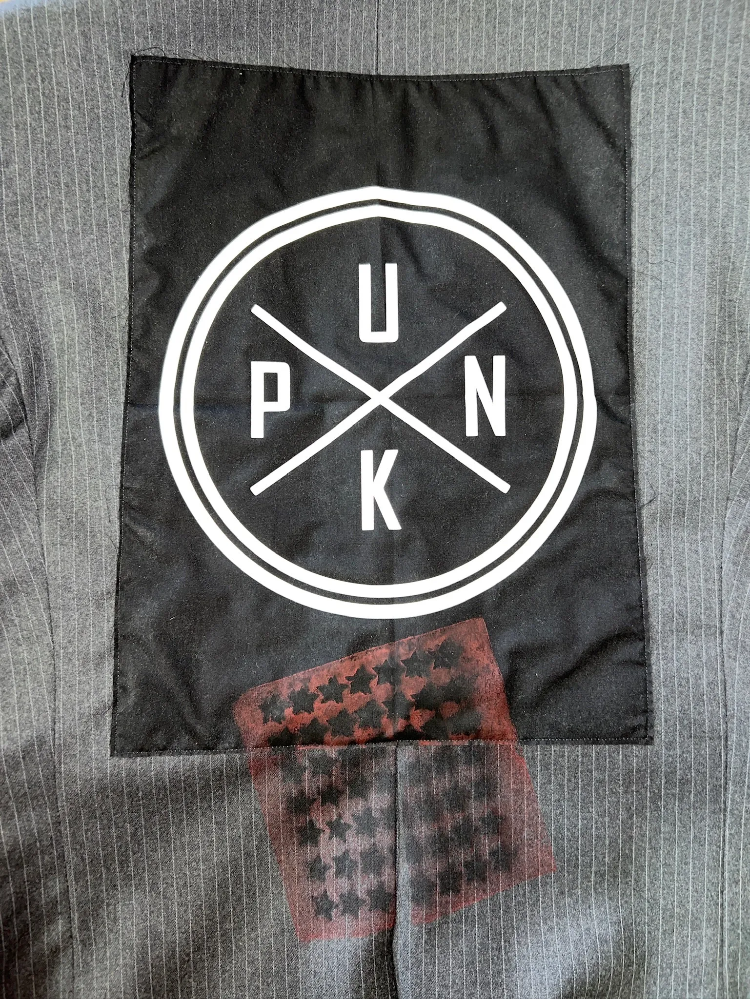 Dark Gray Pinstripe Punk Blazer