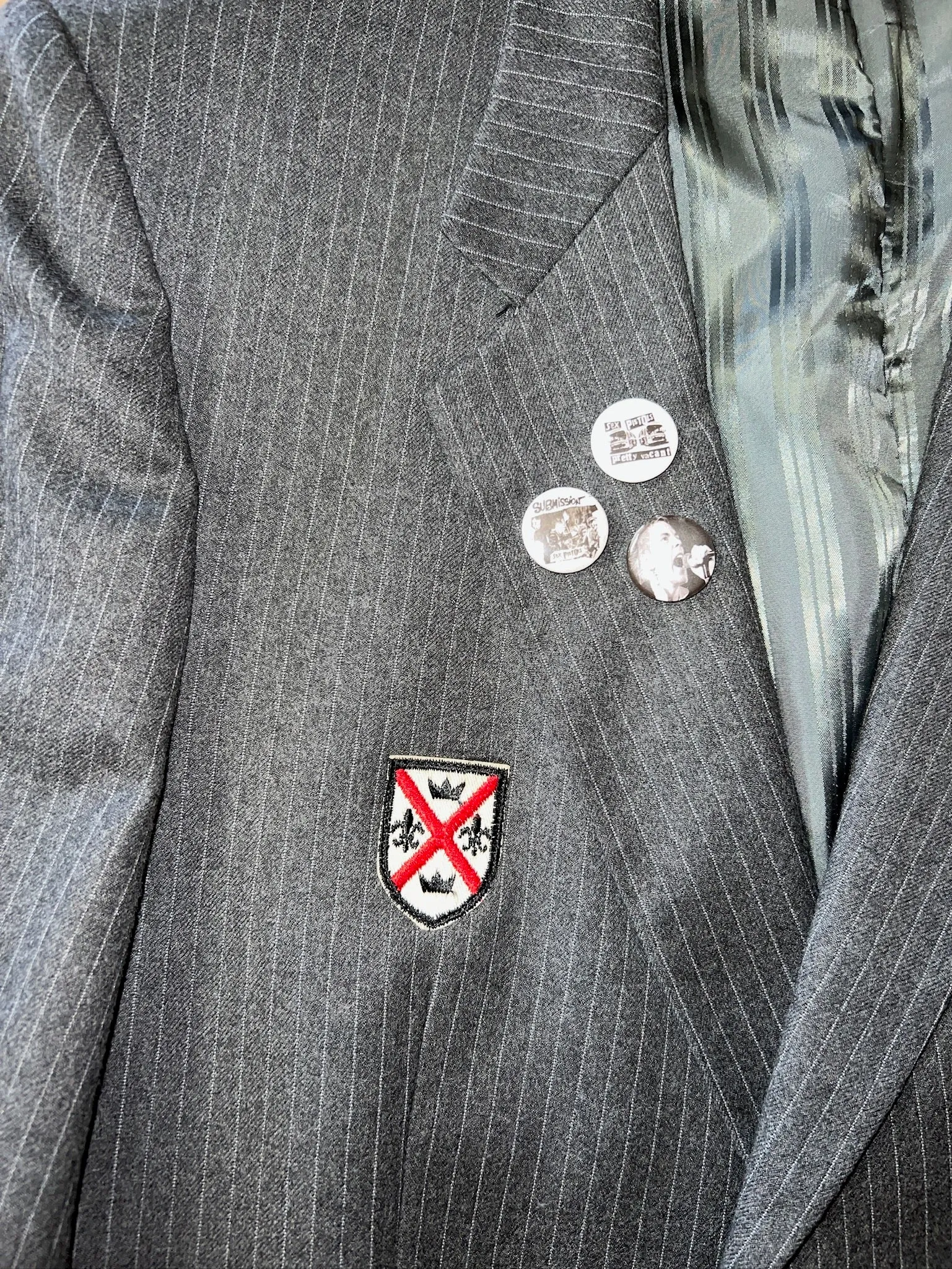 Dark Gray Pinstripe Punk Blazer