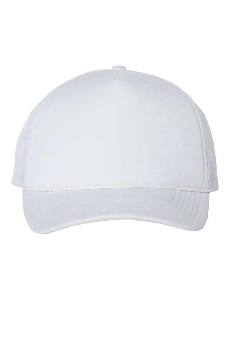 Distressed Groovy Holly Jolly Foam Mesh Back Trucker Cap