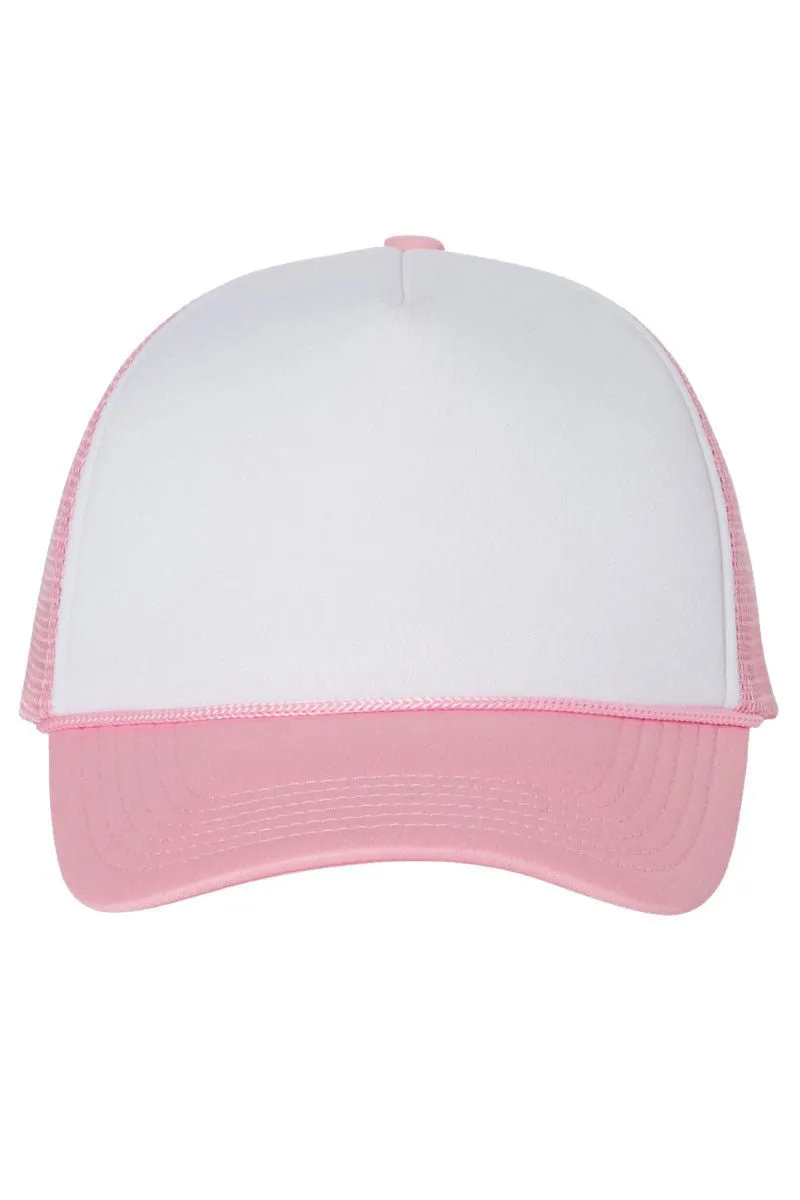 Distressed Groovy Holly Jolly Foam Mesh Back Trucker Cap