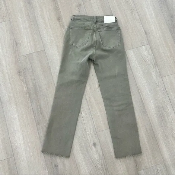 DL1961 Mara straight mid rise instability ankle jeans in green size 26