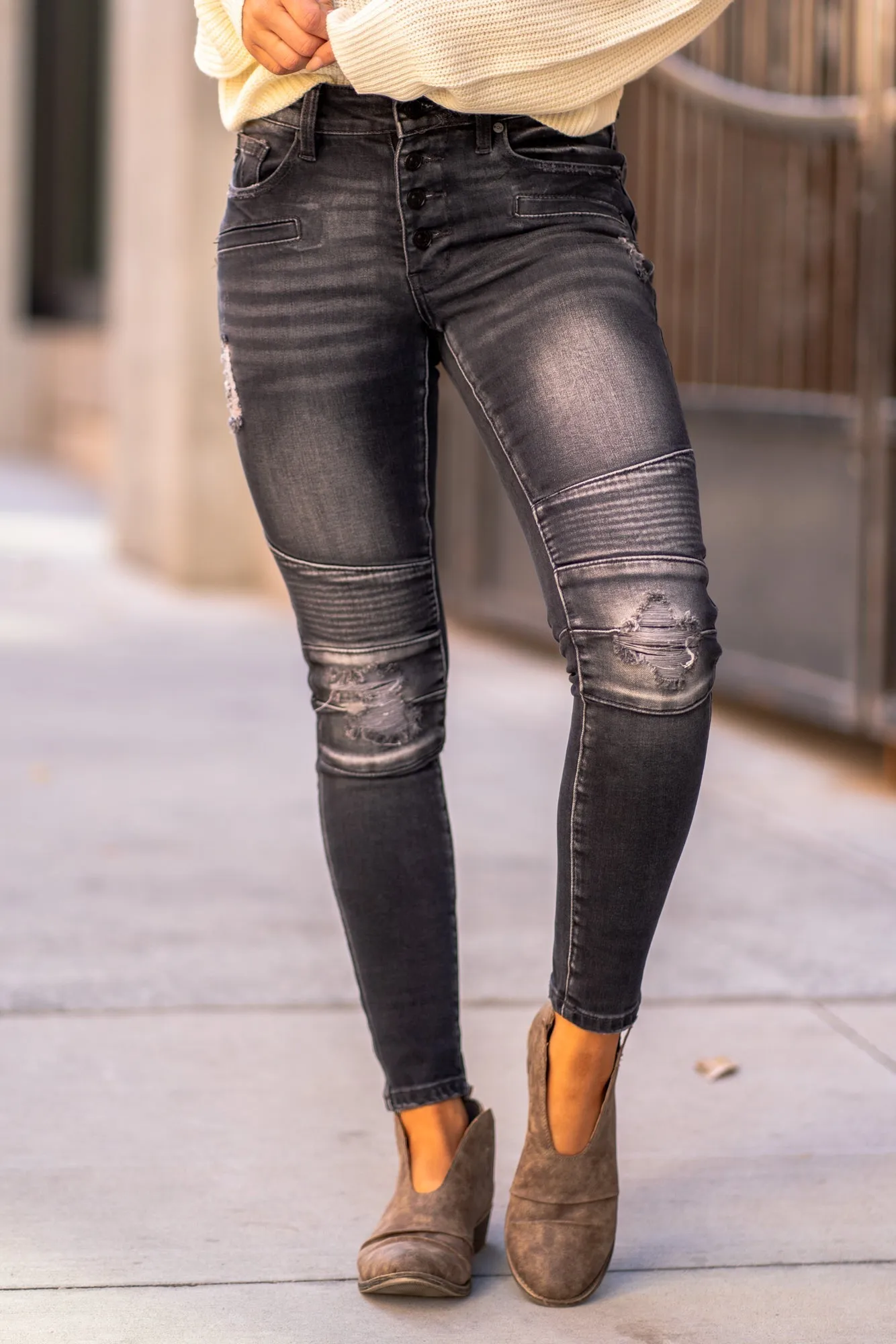 Eastport Mid Rise Moto Skinny