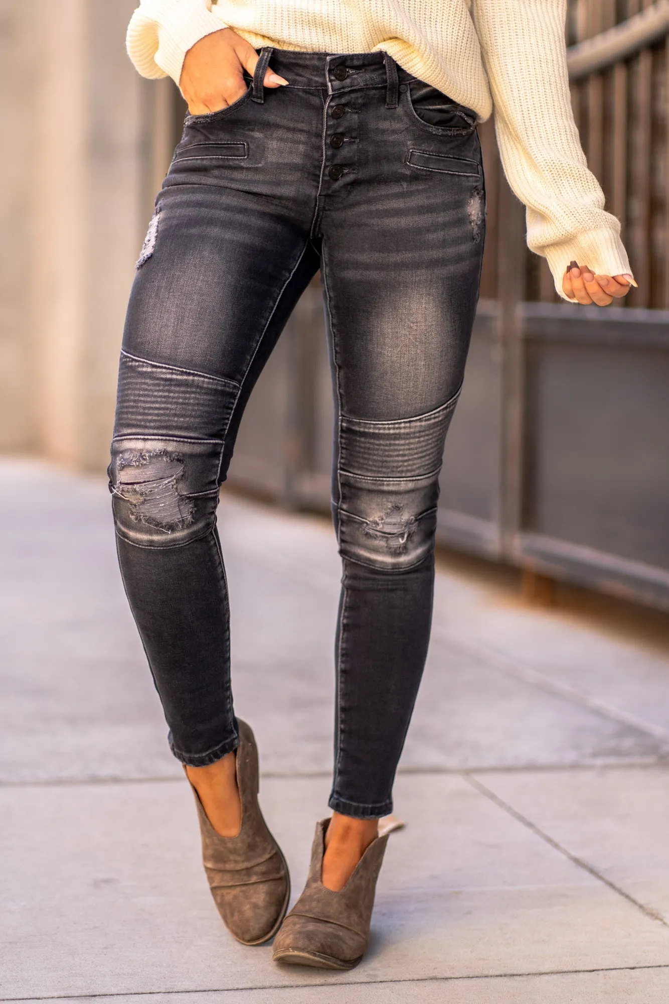 Eastport Mid Rise Moto Skinny