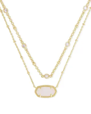 Elisa Gold Multi Strand Necklace in Iridescent Drusy