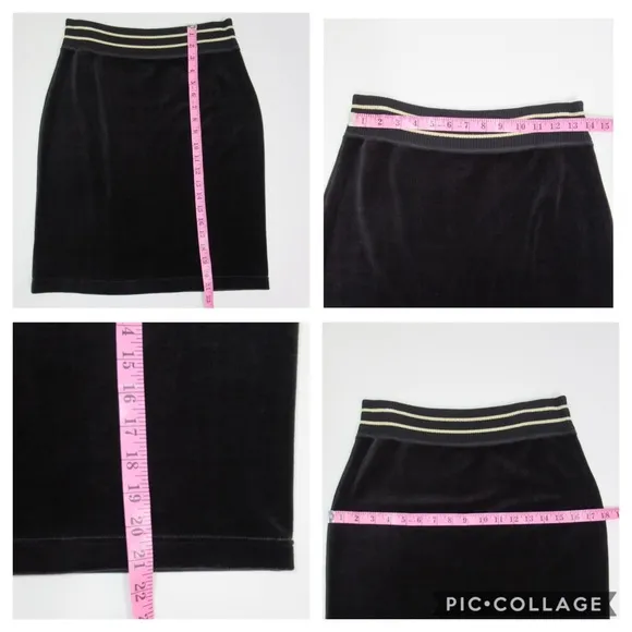 Escada Black Velvet Pencil Skirt Size Small 36 NWT