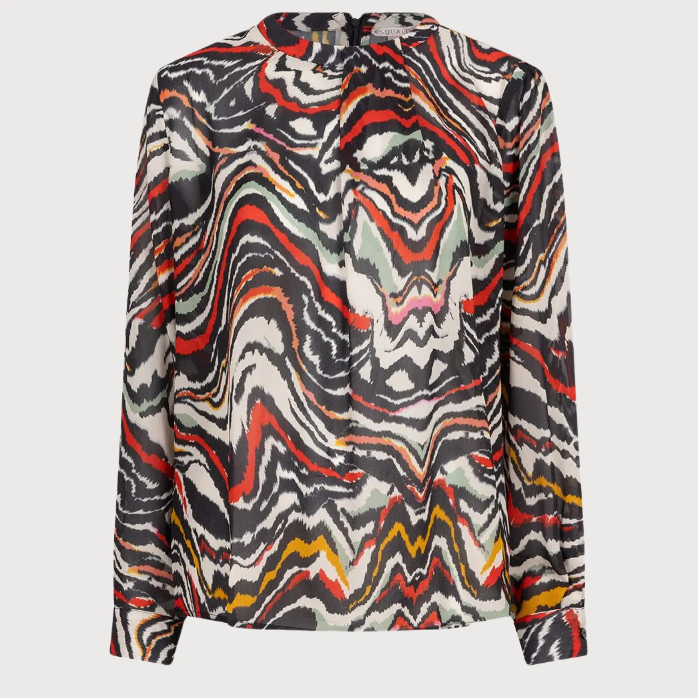 Esqualo Fancy Neck Waves Blouse