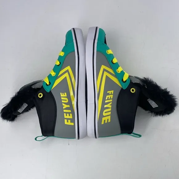 Feiyue Delta Mid Animal (Gorilla) Grey/Yellow/Green Youth Kids Sz‎ 3 NIB