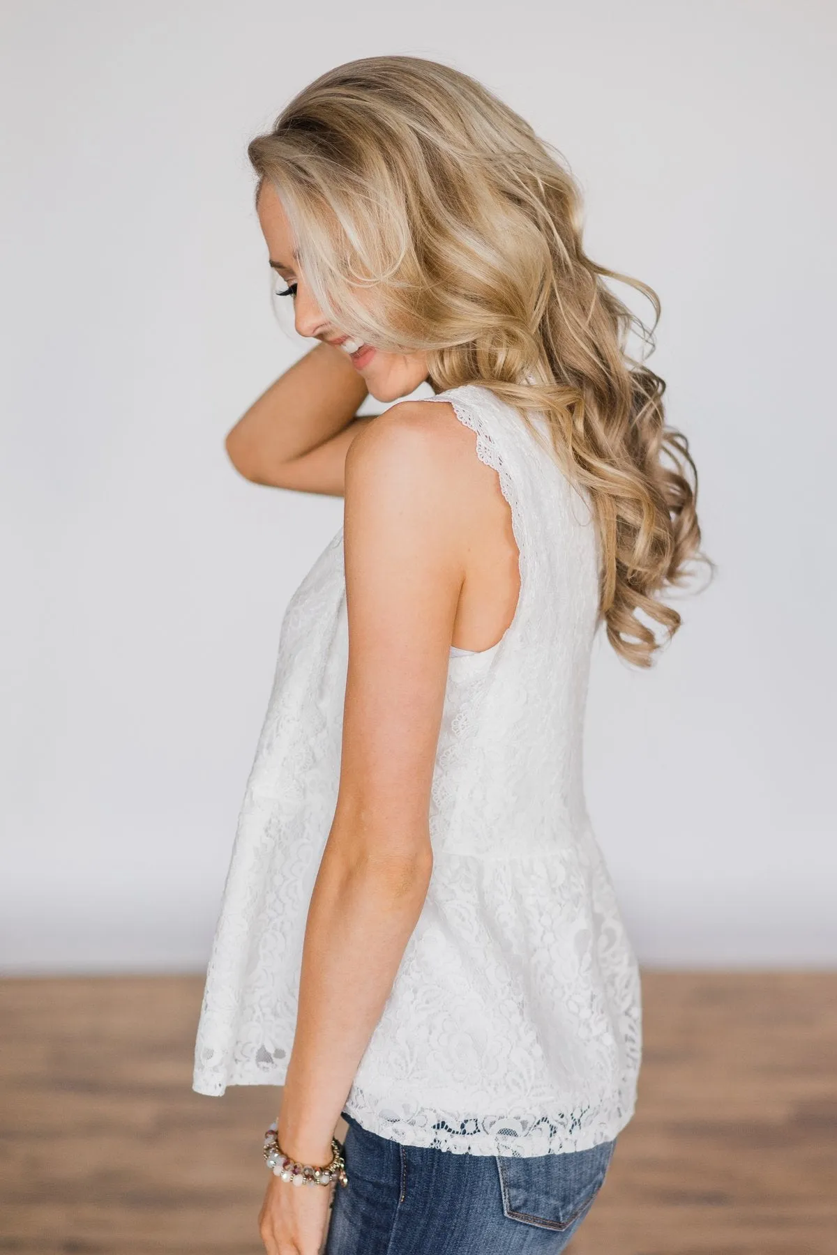 Flirty in Lace Top - White