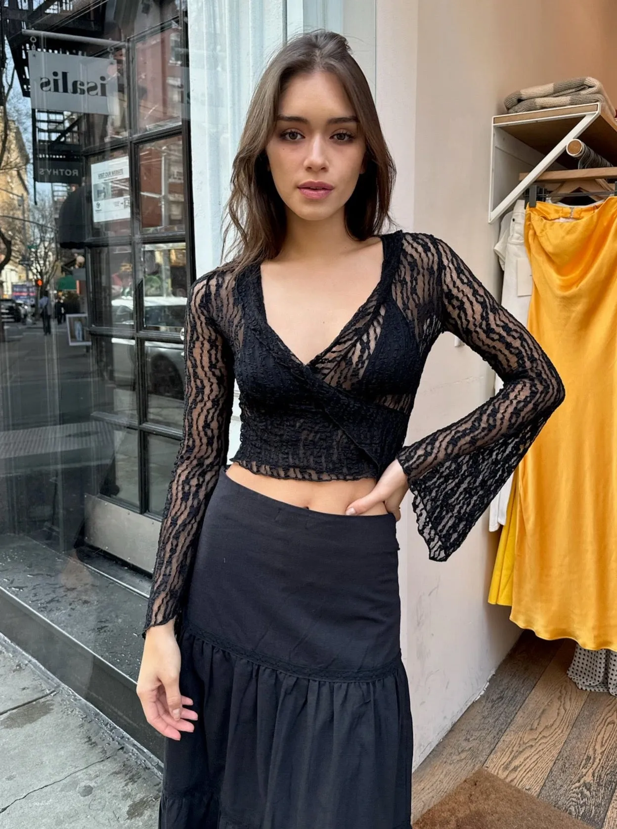 Florence Lace Blouse in Black