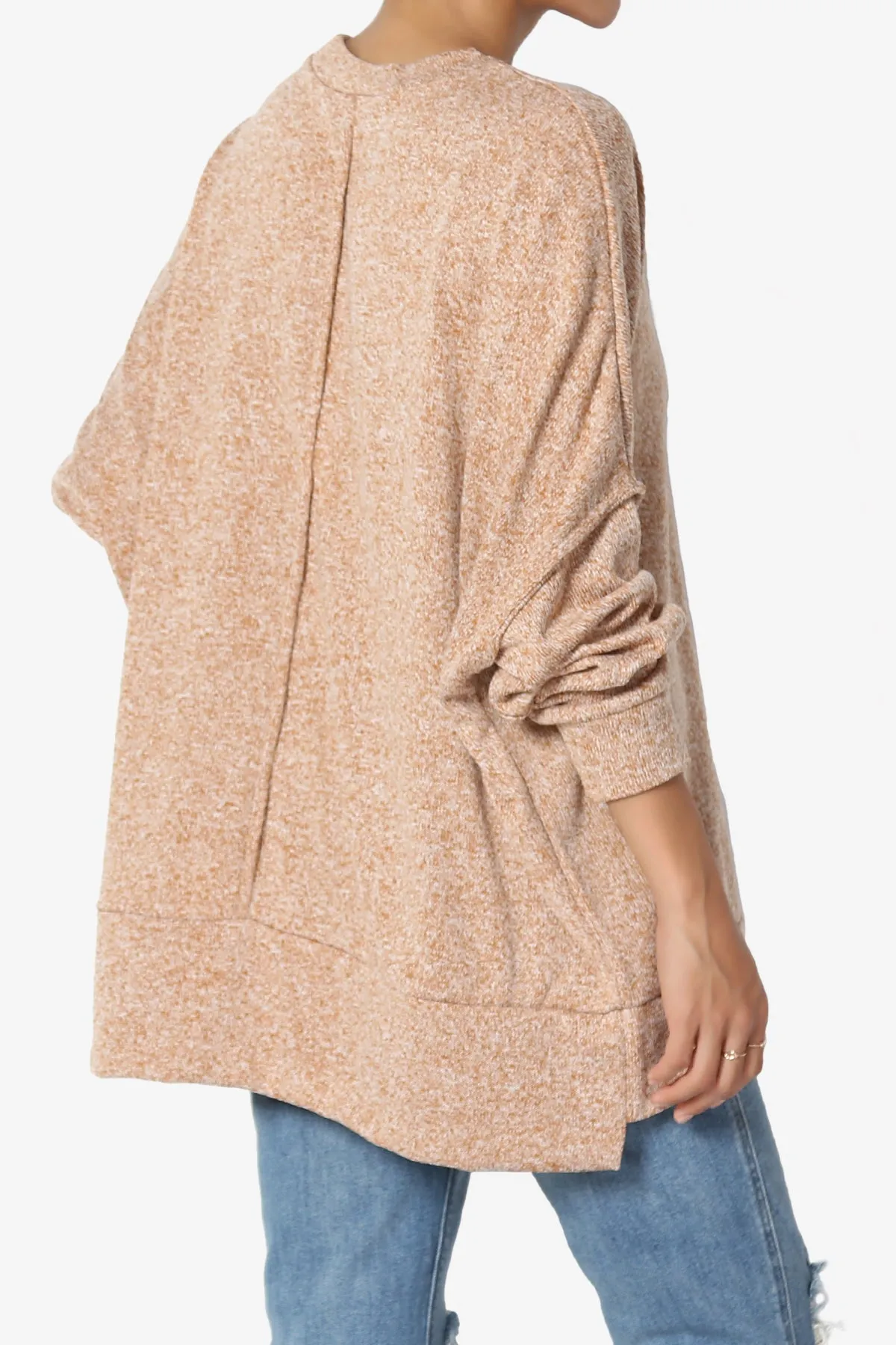 Forge Melange Knit Hi-Low Pocket Sweater
