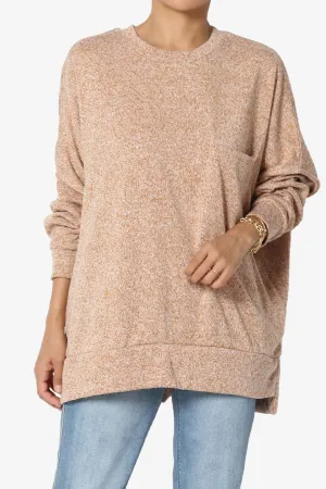 Forge Melange Knit Hi-Low Pocket Sweater