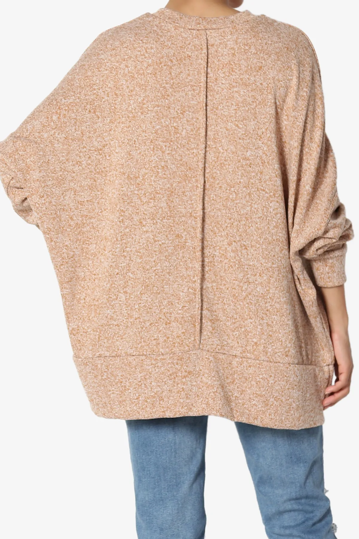 Forge Melange Knit Hi-Low Pocket Sweater