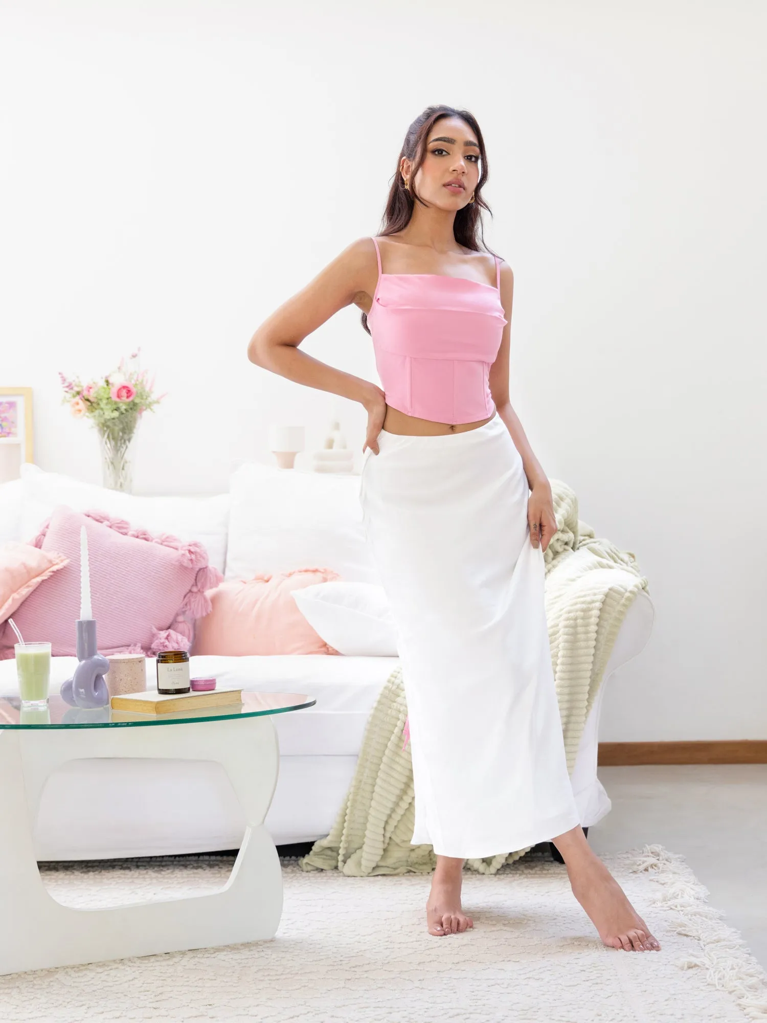 Front Pleated Back Tieup Top