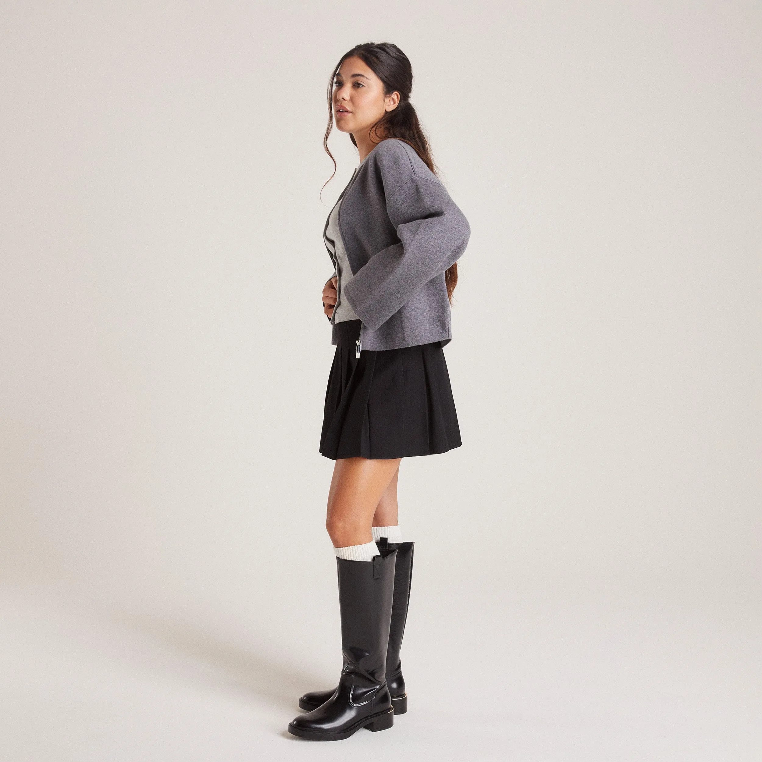 Gilet Zippé - Charbon