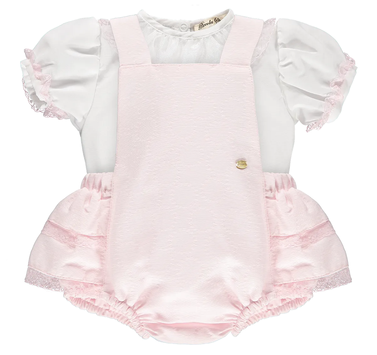 Girl White and Pink 2 Piece Outfit Set