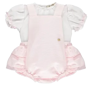 Girl White and Pink 2 Piece Outfit Set
