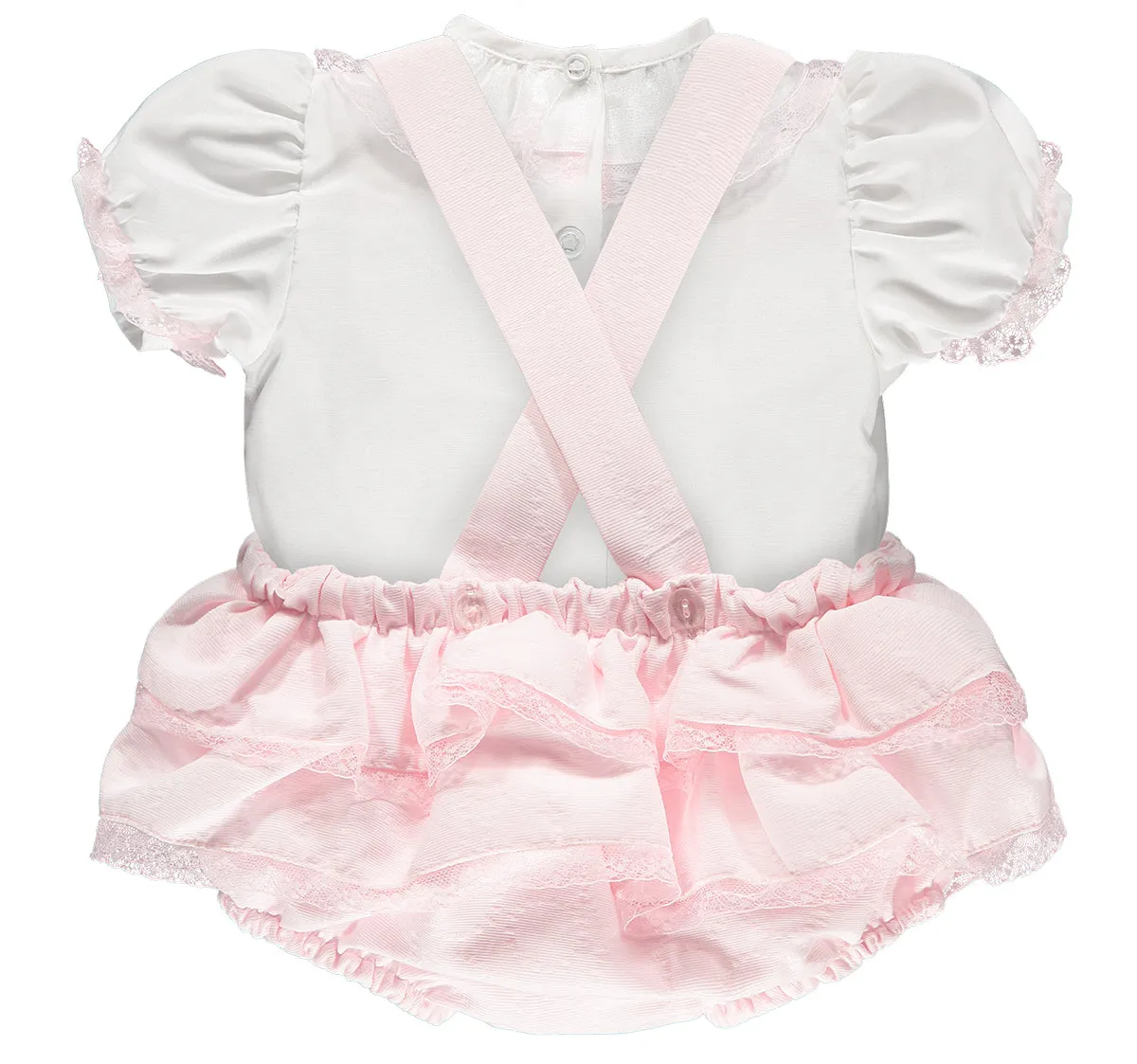 Girl White and Pink 2 Piece Outfit Set