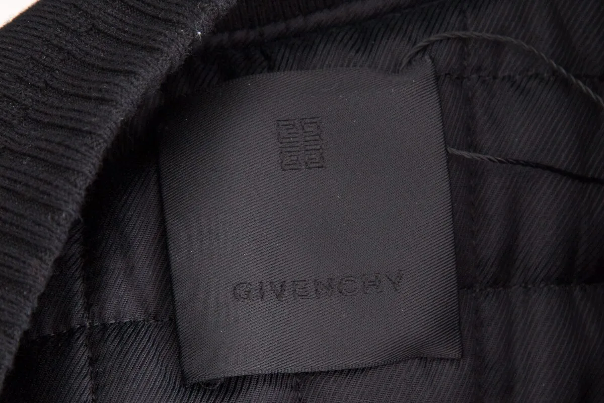Givenchy Black Cropped Varsity Wool and Leather Jacket SZ 34