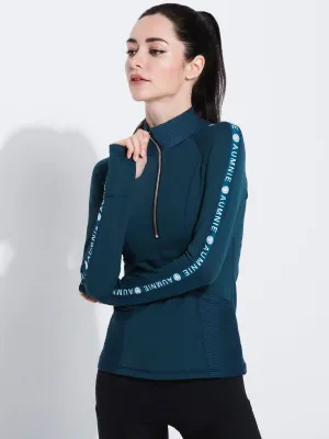HALF ZIP LOGO TOP, LAKE