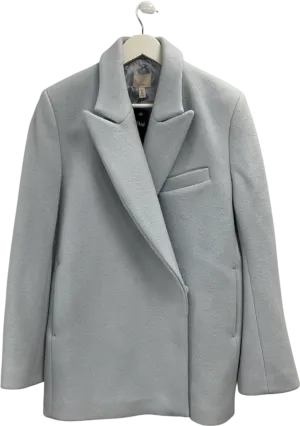 H&M Blue Wool Blend Coat UK S