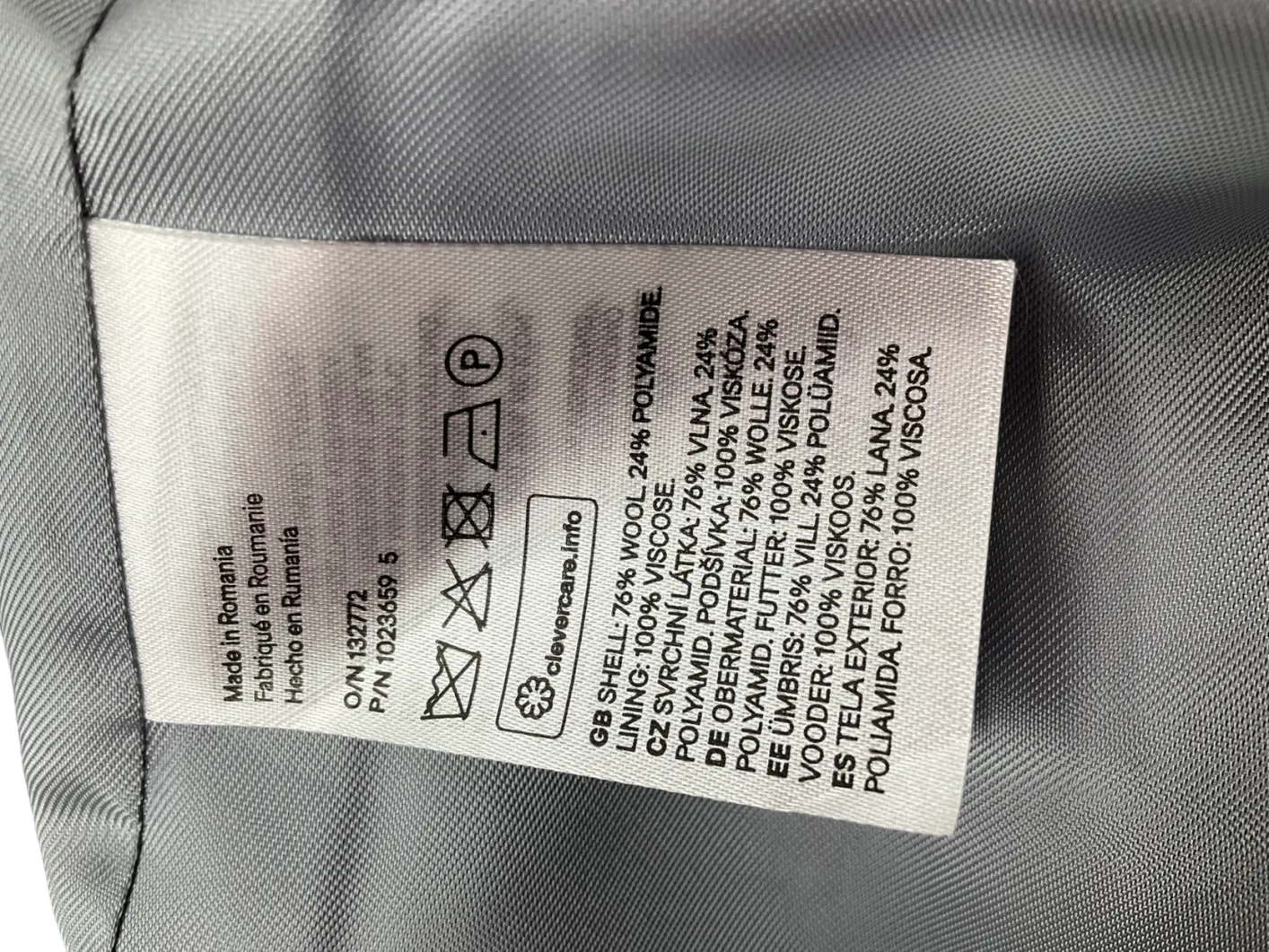 H&M Blue Wool Blend Coat UK S