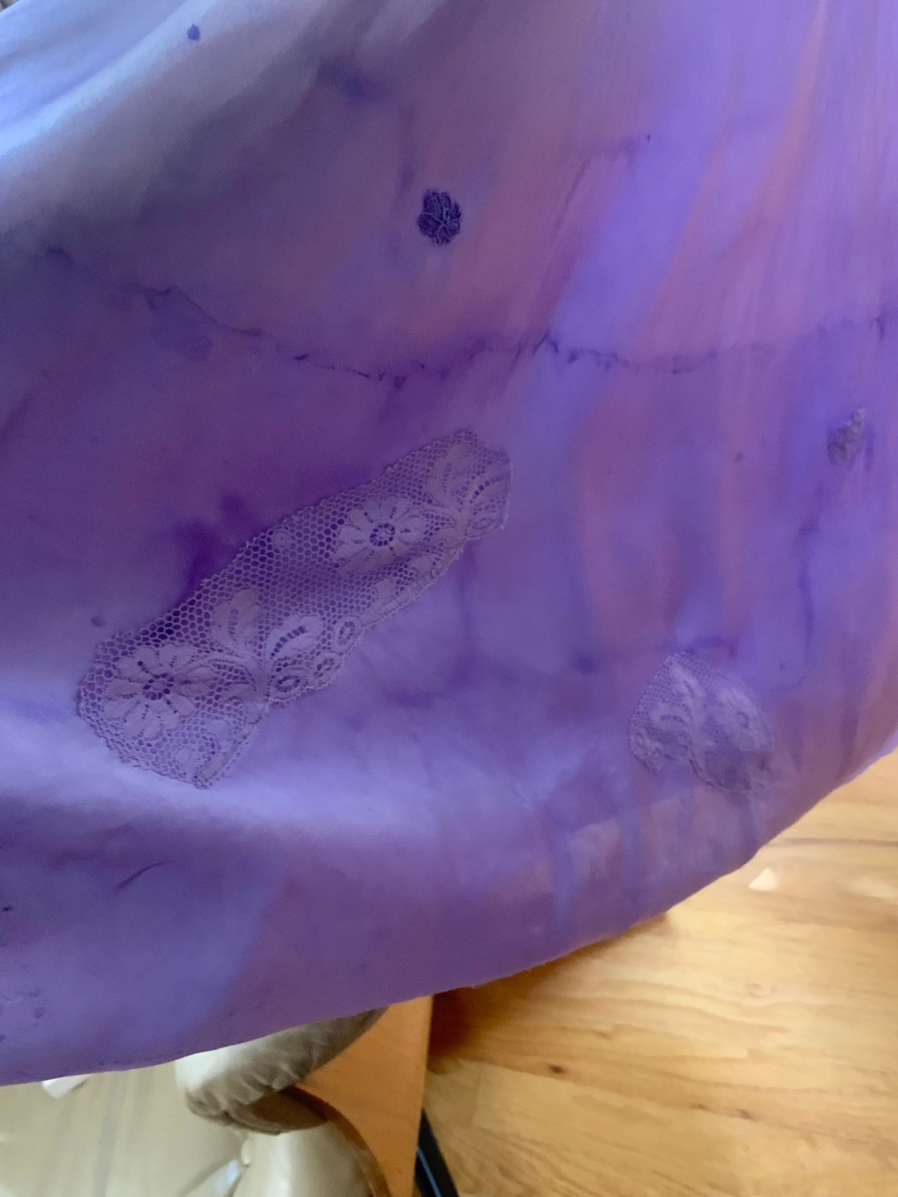 Hand Dyed Satin Nightgown- 50s