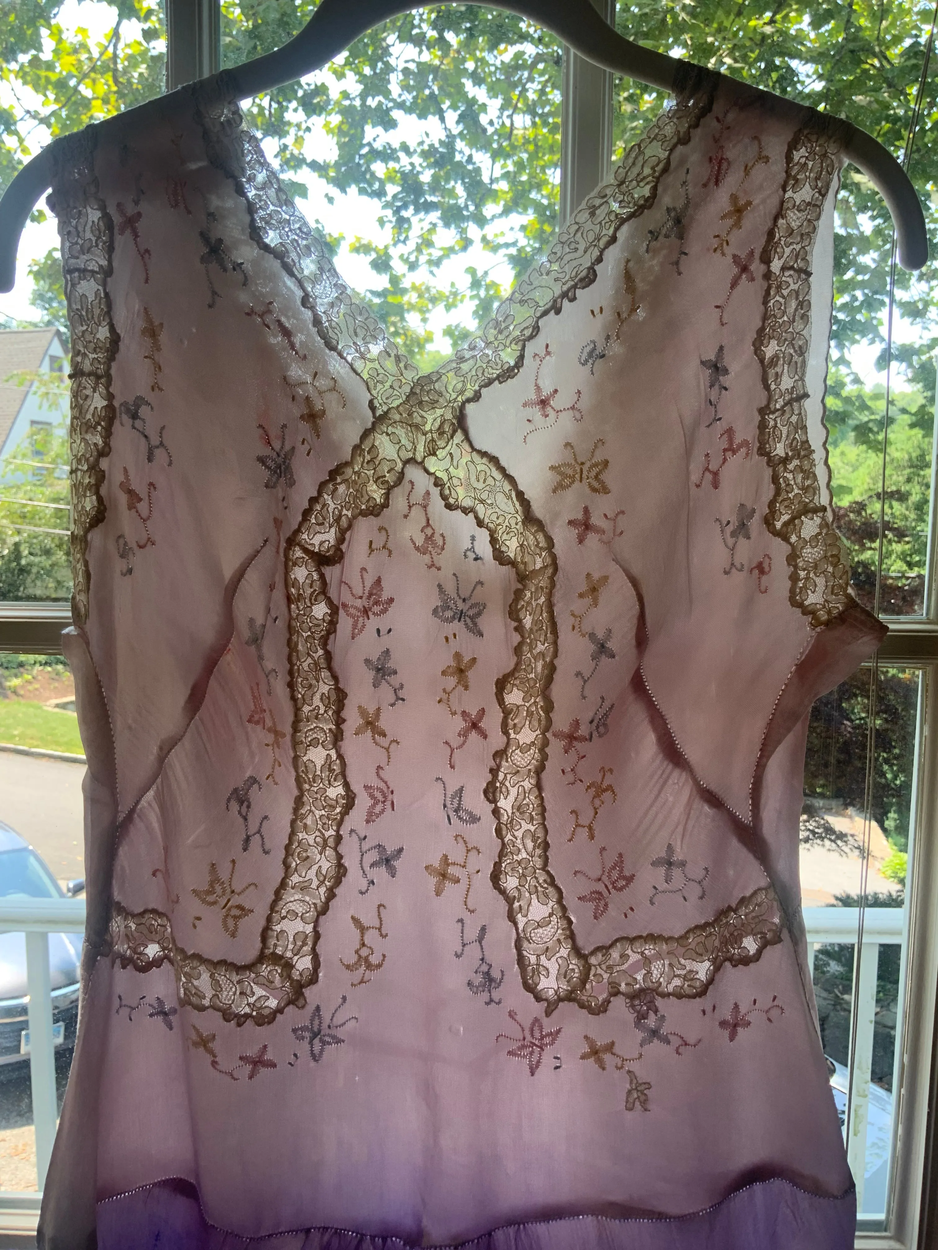 Hand Dyed Satin Nightgown- 50s