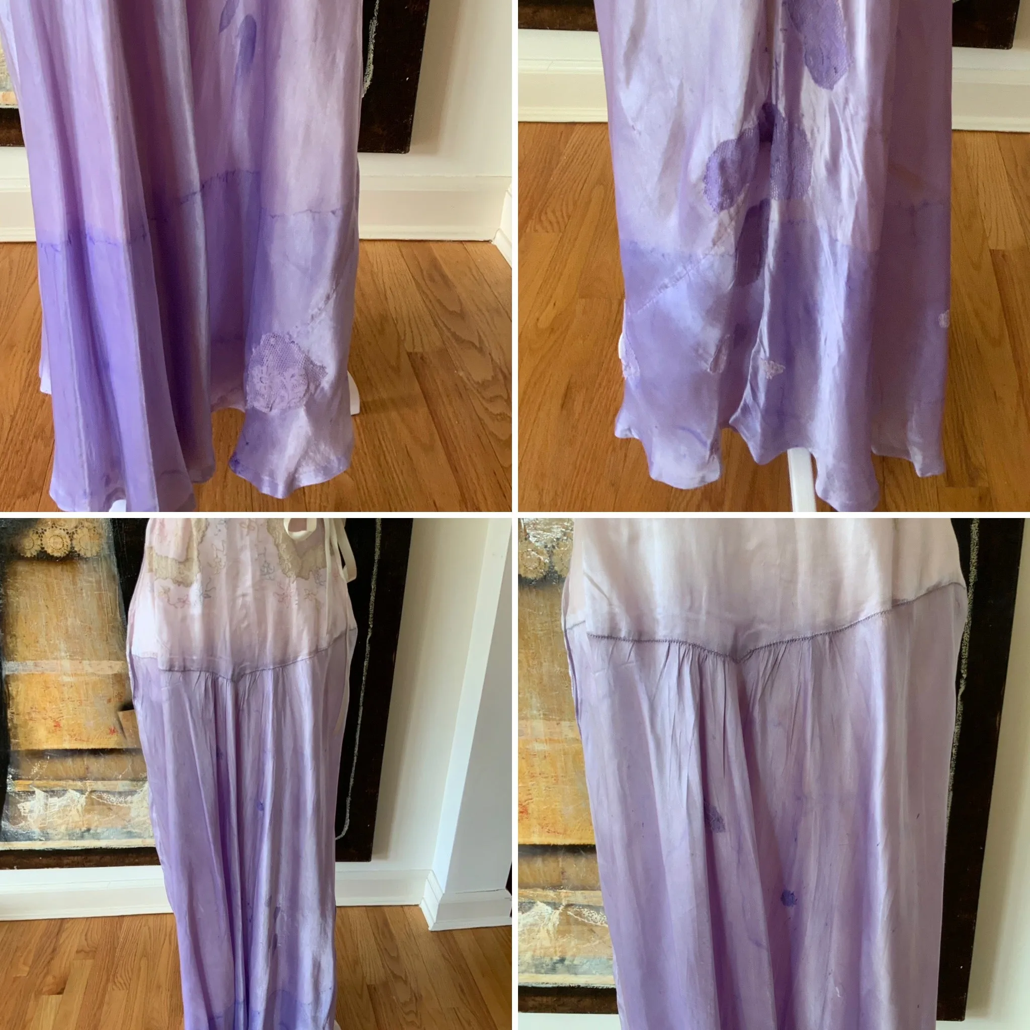 Hand Dyed Satin Nightgown- 50s