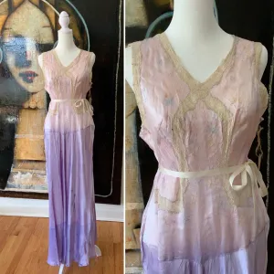 Hand Dyed Satin Nightgown- 50s