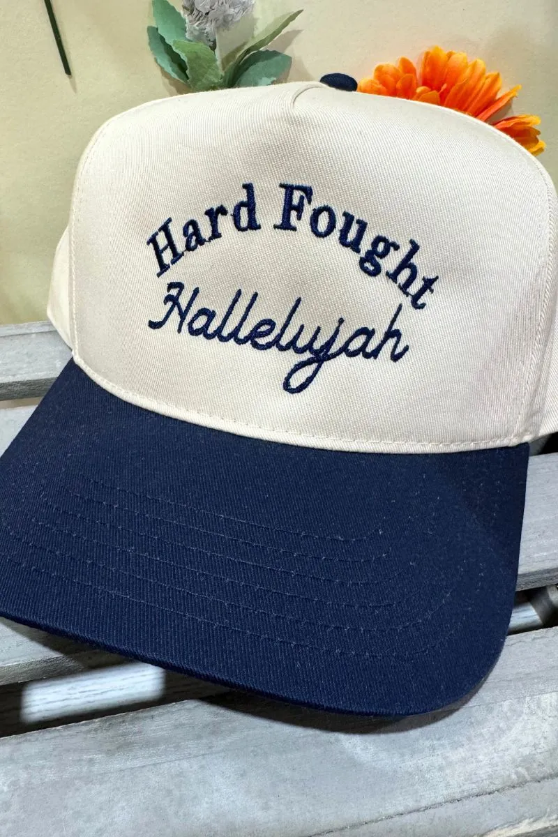 Hard Fought Hallelujah Embroidered Five Panel Twill Cap
