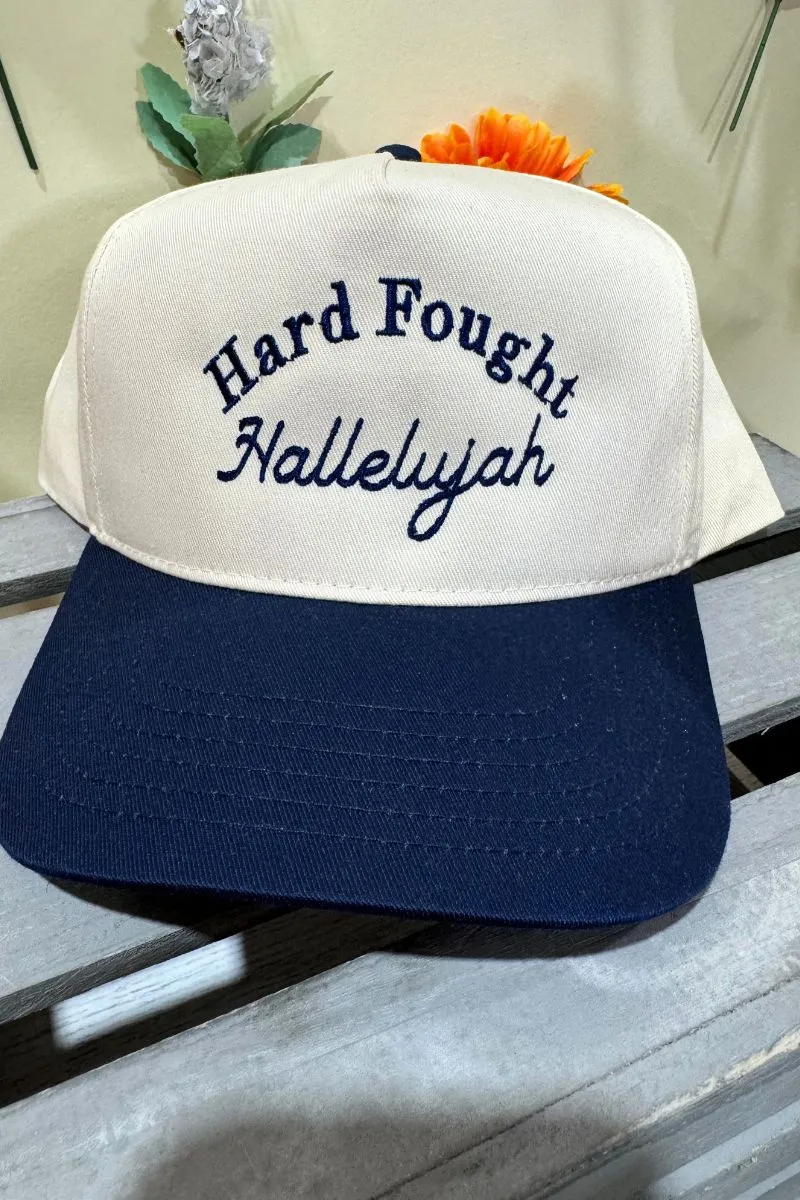 Hard Fought Hallelujah Embroidered Five Panel Twill Cap
