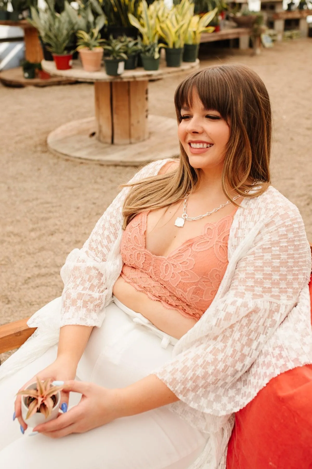 Hazel Blues® | So This is Love Bralette in Coral Haze