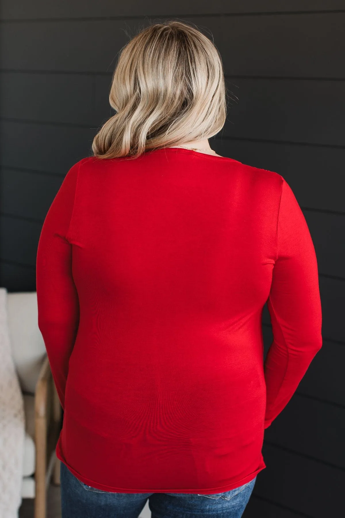 Here To Impress Knit Top- Red