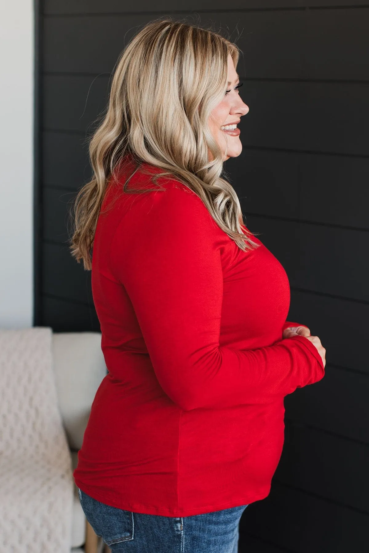 Here To Impress Knit Top- Red