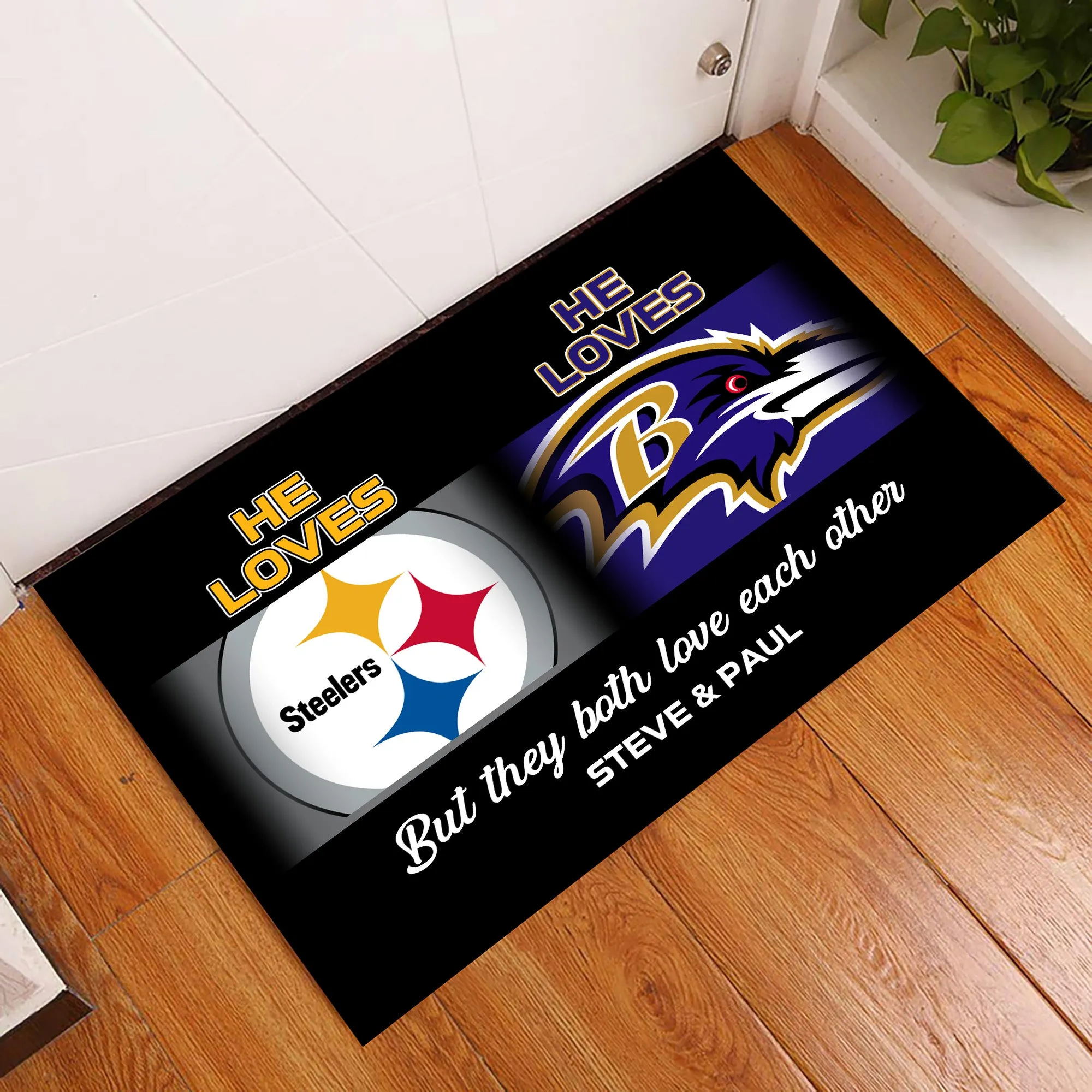 Home Sweet Home - Anti Slip Indoor Doormat - Customized Doormat for Steve and Paul